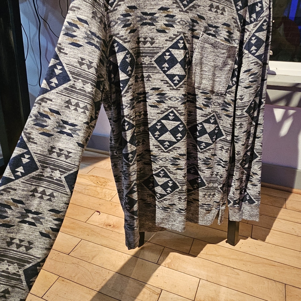 On the Byas Navy and Gray Crewneck Sweater